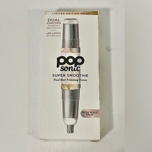 Pop Sonic Super Smoothie Dual Hair Trimmer Nose Trimmer Rose Gold Palm New
